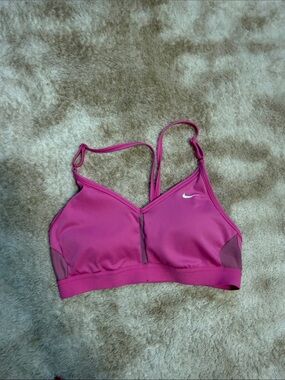 Padded Nike Magenta Strappy V‑Neck Sports Bra
